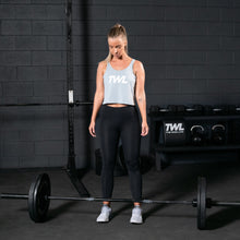 Load image into Gallery viewer, TWL - Women's Cropped Spirit Tank - POWDER BLUE/WHITE