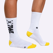 Load image into Gallery viewer, TWL - EVERYDAY CORE SOCKS - WHITE/YELLOW