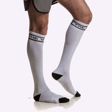 Load image into Gallery viewer, The WOD Life - Knee High Socks - White & Black - Stripe