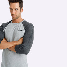 Load image into Gallery viewer, The Brave - Men's Adventure Raglan Shirt - Light Grey Marle/Charcoal Marle