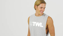 Load image into Gallery viewer, The WOD Life - Men's Classics Gunship Muscle Tank - Light Grey/White