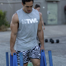Load image into Gallery viewer, The WOD Life - Men's Classics Gunship Muscle Tank - Light Grey/White