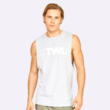 Load image into Gallery viewer, The WOD Life - Men's Classics Gunship Muscle Tank - Light Grey/White