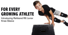 Load image into Gallery viewer, Rehband RX Knee Sleeve Junior - Black/White - SINGLE