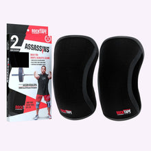 Load image into Gallery viewer, RockTape Assassins Knee Sleeves - 5mm & 7mm - Black - PAIR