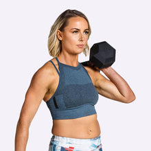 Load image into Gallery viewer, Reebok - Women's CrossFit MyoKnit Bra - Blue Hills/Black