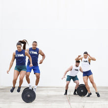 Load image into Gallery viewer, The WOD Life - Unisex Classics Gunship Muscle Tank - White/Black