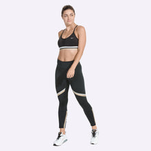 Load image into Gallery viewer, Nike Indy Women&#39;s Light-Support Sports Bra - BLACK/WHITE/METALLIC GOLD/WHITE
