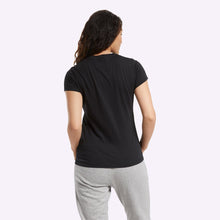 Load image into Gallery viewer, Reebok - Women&#39;s Training Essentials Stacked Logo Tee - BLACK
