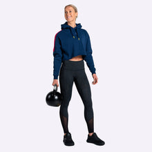 Load image into Gallery viewer, The WOD Life - Women&#39;s Wanderer Cropped Hoodie - INDIGO/CERISE
