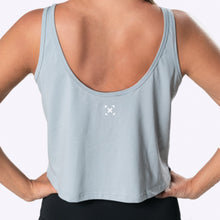 Load image into Gallery viewer, TWL - Women&#39;s Cropped Spirit Tank - POWDER BLUE/WHITE
