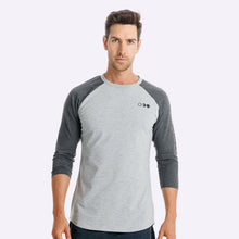 Load image into Gallery viewer, The Brave - Men&#39;s Adventure Raglan Shirt - Light Grey Marle/Charcoal Marle
