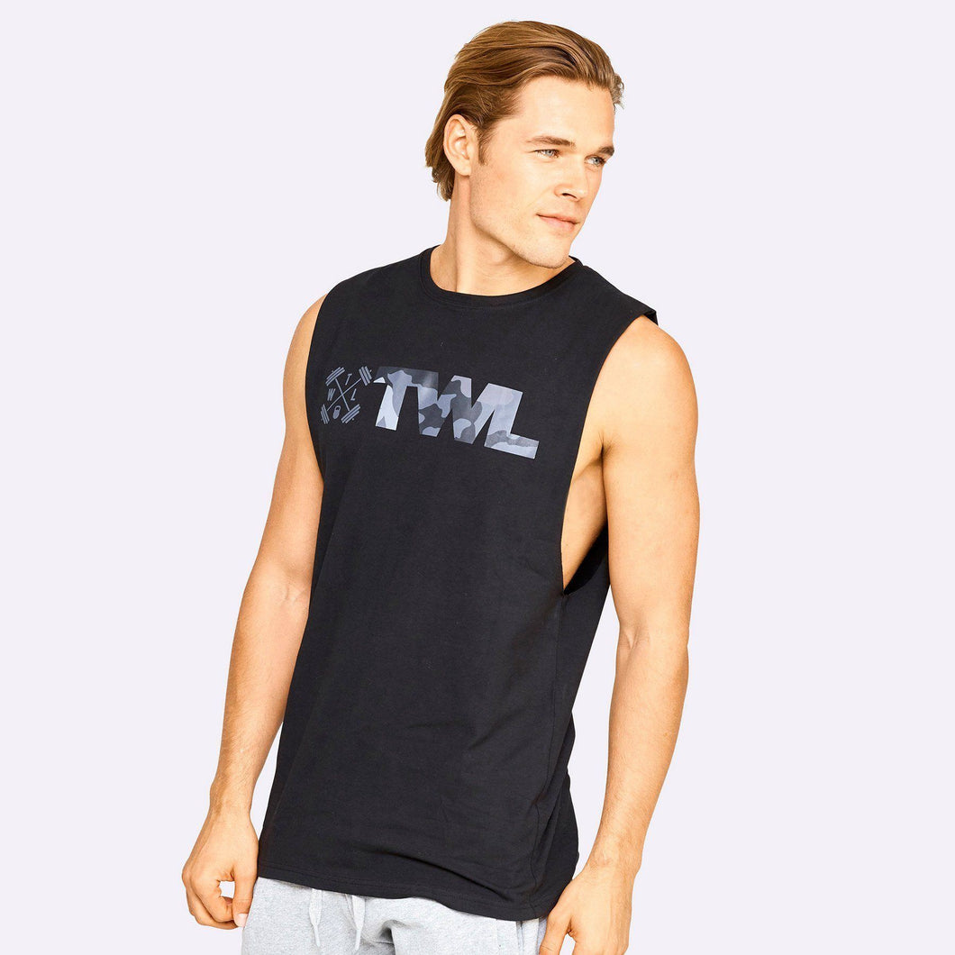 The WOD Life - Men's Classics Gunship Muscle Tank - Black/Camo