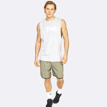 Load image into Gallery viewer, The WOD Life - Men&#39;s Classics Gunship Muscle Tank - Light Grey/White
