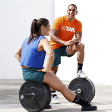 Load image into Gallery viewer, The WOD Life - Men&#39;s Classics Flux T-Shirt -  Golden Poppy/White

