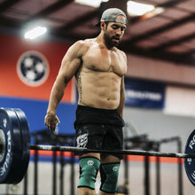 Load image into Gallery viewer, Rehband RX Knee Sleeve 5mm Emerald Green/Black - SINGLE
