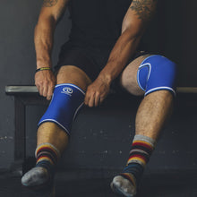 Load image into Gallery viewer, Rehband RX Original Knee Sleeve - 7mm - Blue - PAIR
