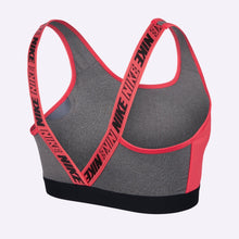 Load image into Gallery viewer, Nike Sport - Women&#39;s Distort Classic Medium Support Bra - Carbon Heather/Game Royal/White
