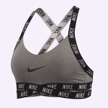 Load image into Gallery viewer, Nike Indy - Women&#39;s Light Support Logo Sports Bra - Carbon Heather/Black/White/Black
