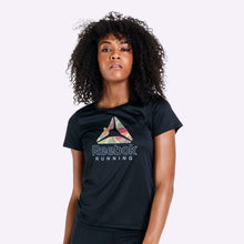 Load image into Gallery viewer, Reebok - Women&#39;s Running Essentials Delta Graphic Tee - Black
