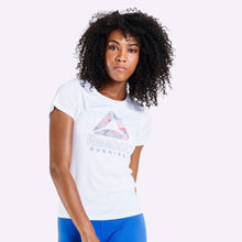 Load image into Gallery viewer, Reebok - Women&#39;s Running Essentials Delta Graphic Tee - White
