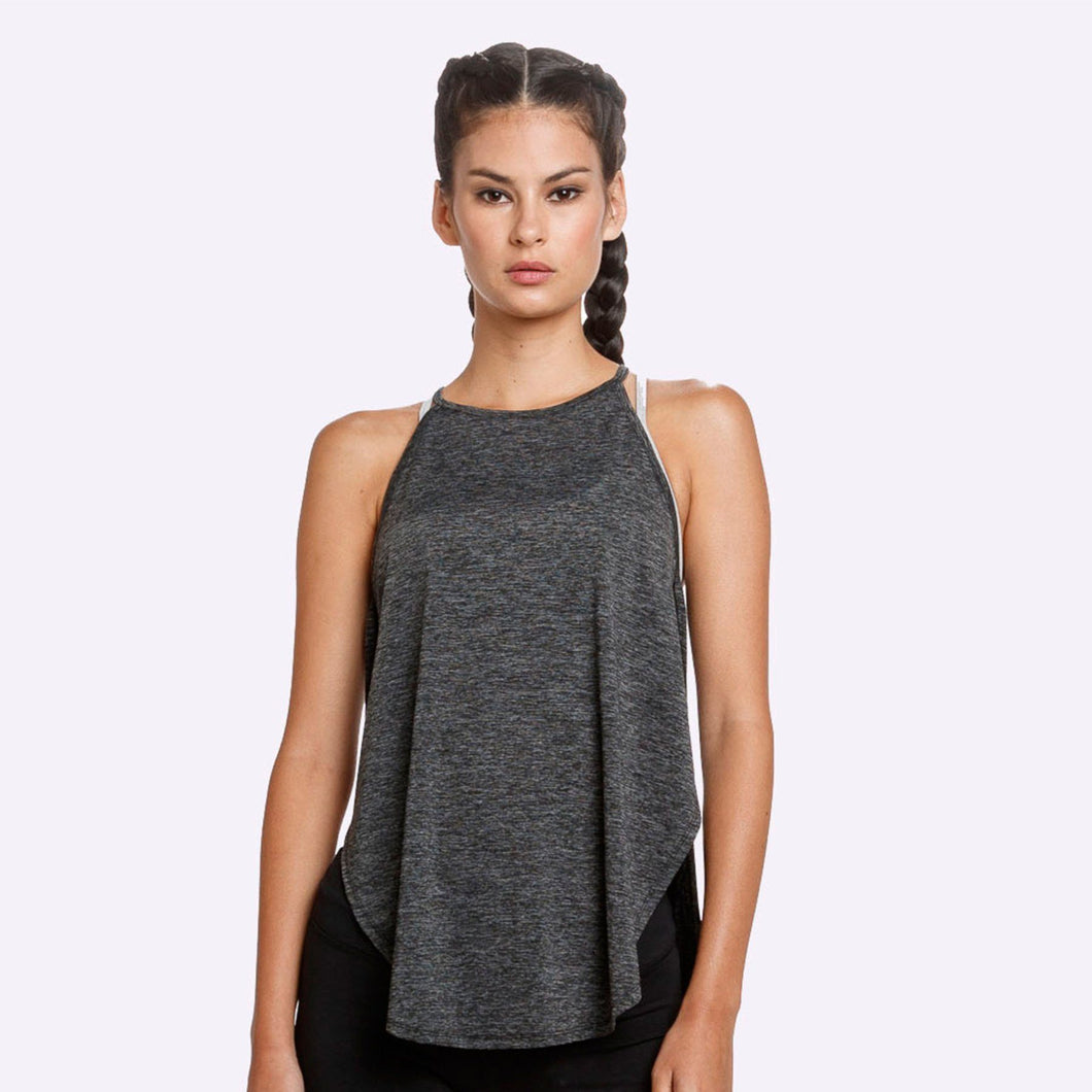 The WOD Life - Women's Featherweave Singlet - Charcoal Marle