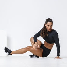 Load image into Gallery viewer, The WOD Life - Women&#39;s Classics Striker L/S Crop - Black
