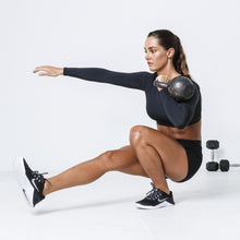 Load image into Gallery viewer, The WOD Life - Women&#39;s Classics Striker L/S Crop - Black
