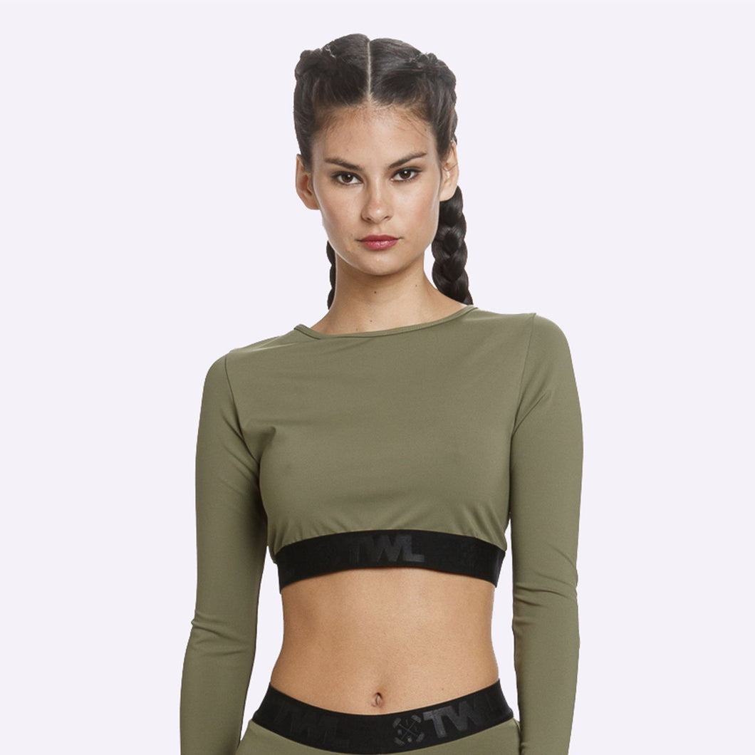 The WOD Life - Women's Classics Striker L/S Crop - Khaki