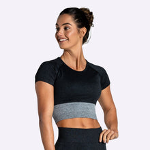 Load image into Gallery viewer, The WOD Life - Women&#39;s Endure Seamless Crop - Black/Charcoal Marl

