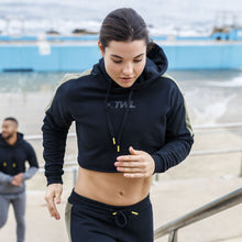 Load image into Gallery viewer, The WOD Life - Women&#39;s Wanderer Cropped Hoodie - BLACK/KHAKI
